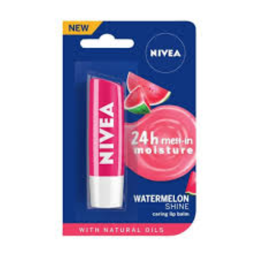 NIVEA LIP BALM WATERMELON FRUITY SHINE (SPF10) 4.8G (NEW)